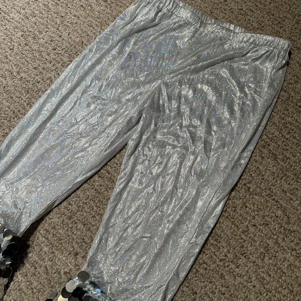 3/$24 Women’s Shiny Sequin Bellbottom Costume Pants - Picture 4 of 6